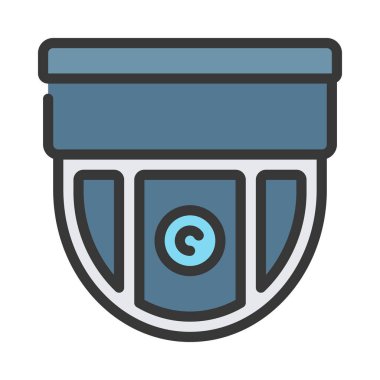 Güvenlik kamerası simgesi vektör illüstrasyonu 