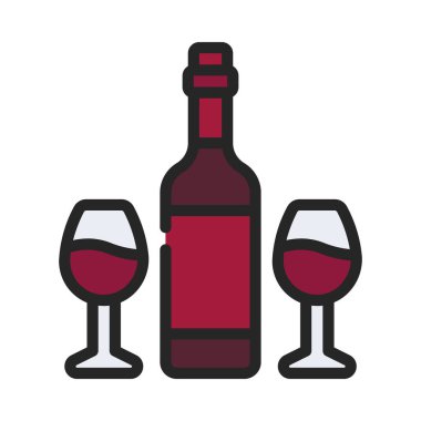 Şarap Şişe Web ikonu vektör illüstrasyonu