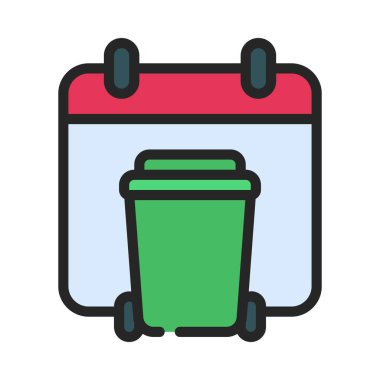 Çöp Kutusu Simgesi Basit Vektör İllüstrasyonu