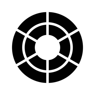 Renkli Tekerlek Web simgesi düz tasarım, vektör illüstrasyonu