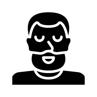 Gen X Erkek Web simgesi düz tasarım, vektör illüstrasyonu