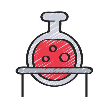 Ampul Kimyasalları Simgesi Basit Vektör İllüstrasyonu