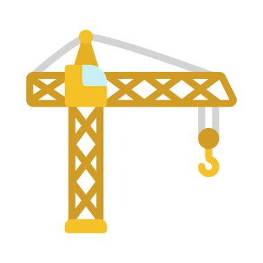 Vinç düz simgesi, vektör illüstrasyonu