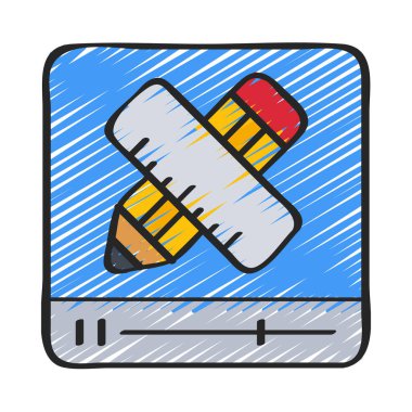 DIY Video Simgesi Basit Vektör İllüstrasyonu