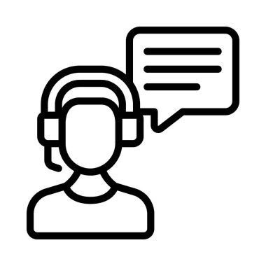 Müşteri Hizmetleri Personel Simgesi Basit Vektör İllüstrasyonu