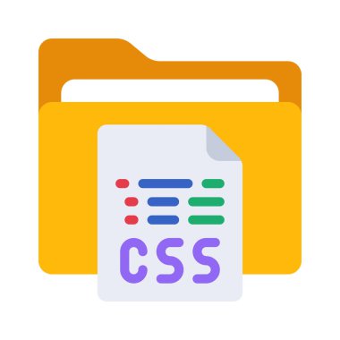 CSS Dosya Dizini simgesi, vektör illüstrasyonu 