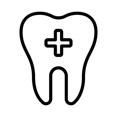 Diş Sağlığı Simgesi Basit Vektör İllüstrasyonu