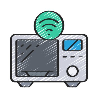Akıllı Mikrodalga ağ ikonu vektör çizimi