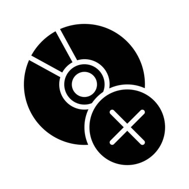 Disk İmha Simgesi Basit Vektör İllüstrasyonu Yok