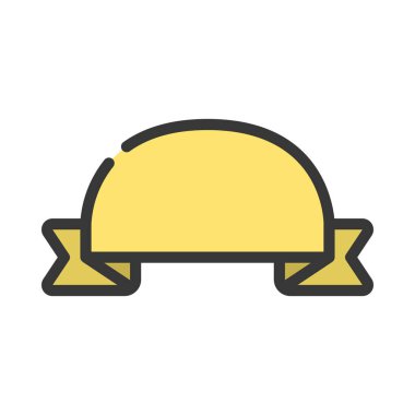 Yuvarlak Kurdele Web simgesi, vektör illüstrasyonu         