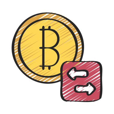  Kripto para ticareti ikonu. Global Dijital Teknolojiler. Vektör illüstrasyonu