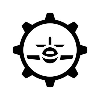 Uçak Mühendisliği Simgesi Basit Vektör İllüstrasyonu