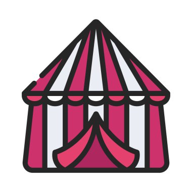 sirk çadırı kutsal kişilerin resmi, vektör çizim 