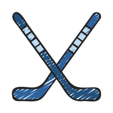 Hocky Sticks Simgesi Basit Vektör İllüstrasyonu