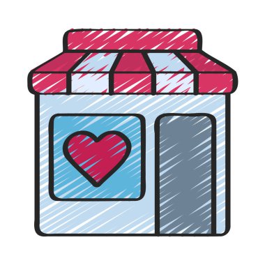 Charity Shop web simgesi vektör illüstrasyonu