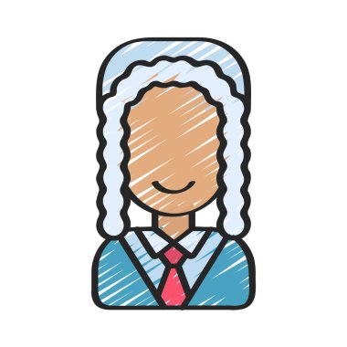 Yargıç simge vektör çizimi tasarımı