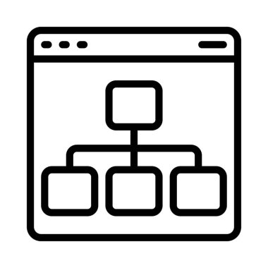 Site Haritası Simgesi Basit Vektör İllüstrasyonu