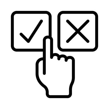 Parmak Basma Tik Seçimi Web ikonu vektör illüstrasyonu