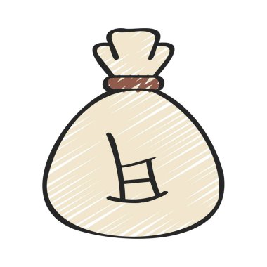 Emeklilik parası çanta simgesi, vektör illüstrasyonu 