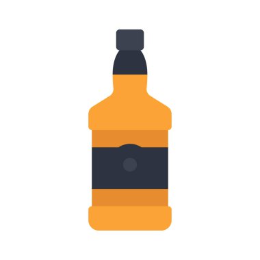 Viski Şişesi ikon vektör illüstrasyonu