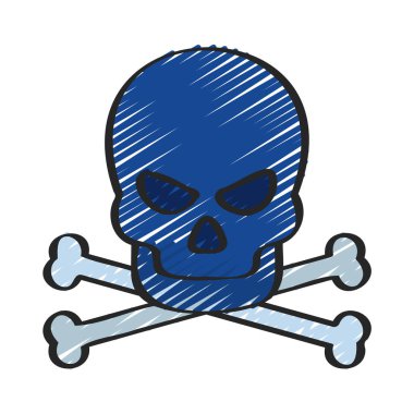 Karikatür korsan kafatası çıkartması.