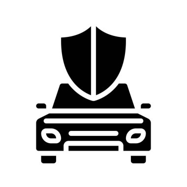 Araba Sigortası Web simgesi vektör illüstrasyonu