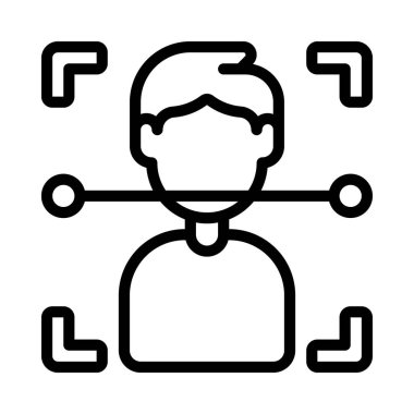 Vücut Tarama Simgesi Basit Vektör İllüstrasyonu