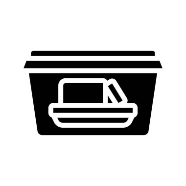 Tereyağı Küveti Simgesi Basit Vektör İllüstrasyonu