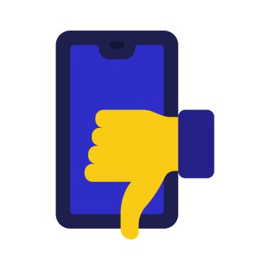 Parmaklıklar Aşağı Mobil simgesi, vektör illüstrasyonu basit tasarım