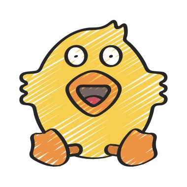 Mutlu yüzlü komik çizgi film yaratığı, vektör çizimi basit tasarım