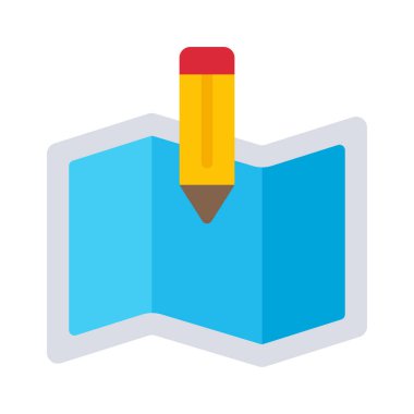 Harita Tasarımı simgesi, vektör illüstrasyonu basit tasarım