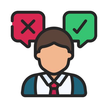 Karar Yapıcı web simgesi vektör illüstrasyonu