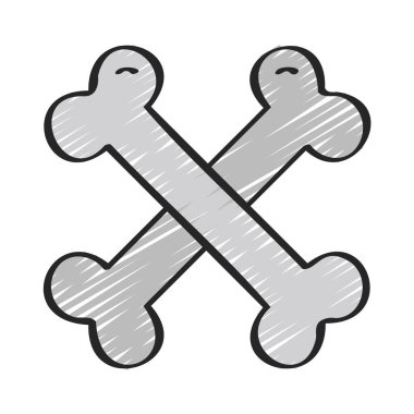 Kemik Simgesi Basit Vektör İllüstrasyonu