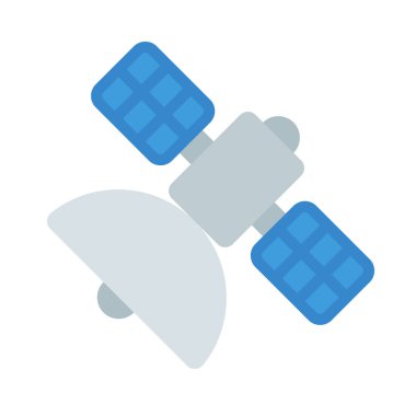 Uzay Uydusu Sinyal simgesi, vektör illüstrasyonu  