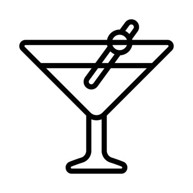 Kokteyl Martini ikonu vektör çizimi tasarımı
