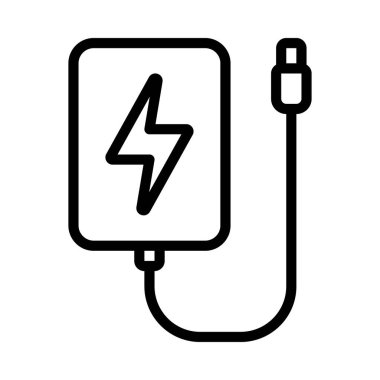 Taşınabilir Telefon Şarj Web simgesi vektör çizimi