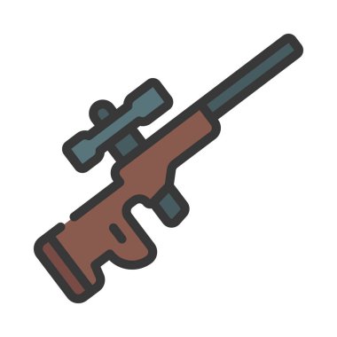 Keskin nişancı Silahı Simgesi Basit Vektör İllüstrasyonu