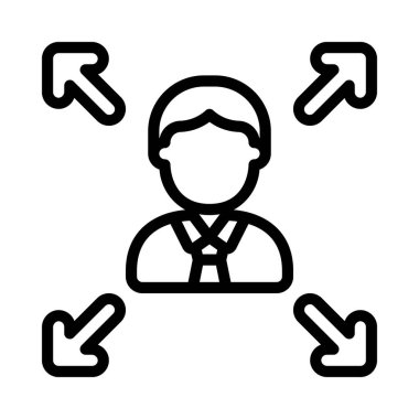 Çalışan Genişleme Simgesi Basit Vektör İllüstrasyonu