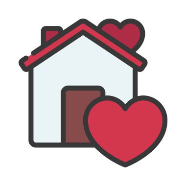 Sevgi Evi simgesi, vektör illüstrasyonu   