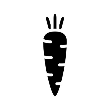  Havuç vektör simgesi. Beyaz arkaplanda basit vektör sembolü