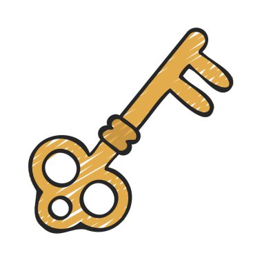 anahtar yassı simge. Beyaz arkaplanda izole edilmiş basit vektör illüstrasyonu.