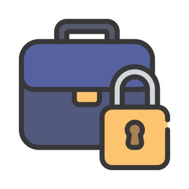 Bagaj Kilidi ikon vektör çizimi tasarımı