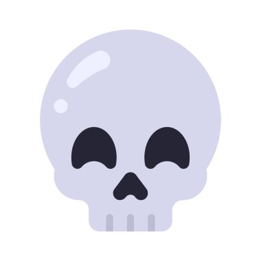 gülümseyen kafatası simgesi, vektör illüstrasyonu