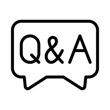 Q ve A Message web simgesi vektör illüstrasyonu