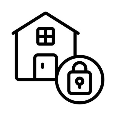 Ev Güvenlik simgesi, vektör illüstrasyonu   