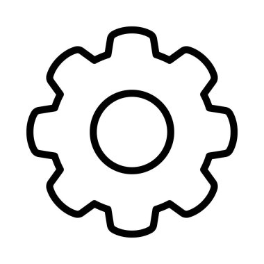 Beyaz arkaplanda Cog vektör simgesi  