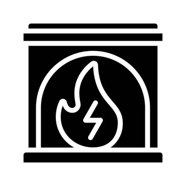 Elektrik Ateşi Web simgesi vektör illüstrasyonu