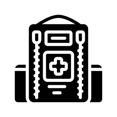 Tıbbi Sırt Çantası Web simgesi vektör çizimi