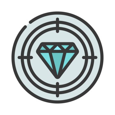 Yüksek Değerli Hedef Web simgesi vektör illüstrasyonu