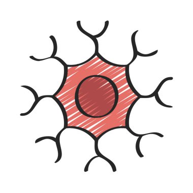 Nöron Simgesi Basit Vektör İllüstrasyonu